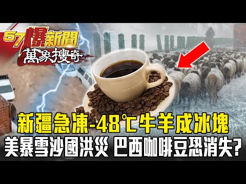 【極端氣候】20年未見！新疆急凍-48℃牛羊成冰塊 美暴風雪沙國洪災 反聖嬰下未來喝不到咖啡？ -江中博 康仁俊【57爆新聞 萬象搜奇】