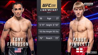 Тони Фергюсон vs Пэдди Пимблетт полный бой UFC 296