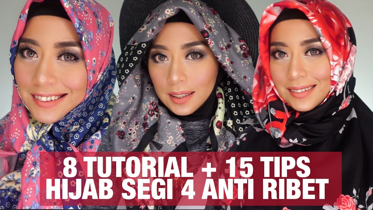 8 Tutorial Hijab Segi Empat Dan 15 Tips Hijab Motif Anti Ribet