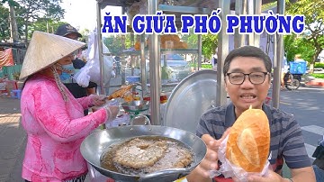 Mê xe BÁNH MÌ CHẢ CÁ THÁC LÁC thơm ngon, bán lề đường nhưng sạch sẽ, được bà con cô bác yêu thích.