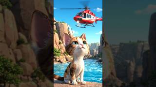 Tiny Kitten Rescue by Hero Helicopter 🚁🐱 | Emotional Kids Cartoon Short | Cat Rescue Story
