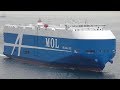BELUGA ACE - MOL’s 1st new color scheme car carrier 商船三井の次世代型自動車船FLEXIEシリーズ1番船竣工 ベルーガエース関門西航