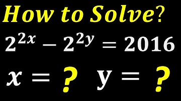 Math Olympiad Problem 2^2x-2^2y=2016 | Learn to solve Tricky Exponential Equation for x & y Quickly