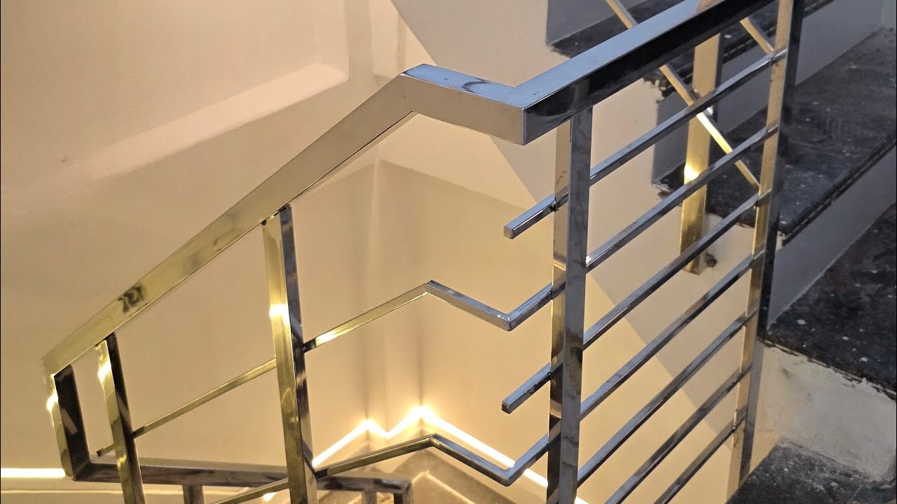 how to install stainless steel handrail | square pipe Railing full installation video 