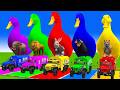 Long Slide Game With Cow Elephant Gorilla Hippopotamus Tiger 3d Animal Game live 145