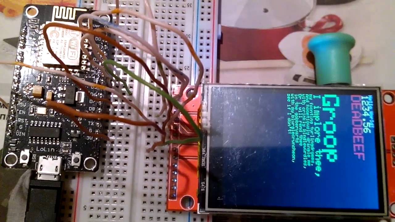 ESP8266 with SPI TFT lcd 2 4" display - YouTube