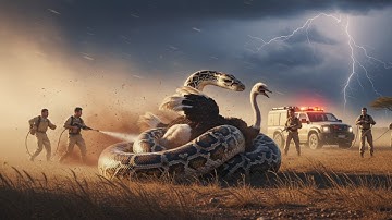 Brave Heroes Save an Emu from the Deadly Coils of a Giant Python | Heart-Stopping Wildlife Rescue!