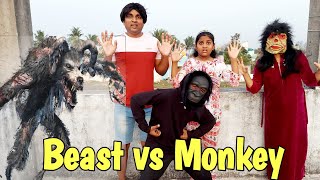Beast vs monkey 🐒 | comedy video | funny video | Prabhu Sarala lifestyle