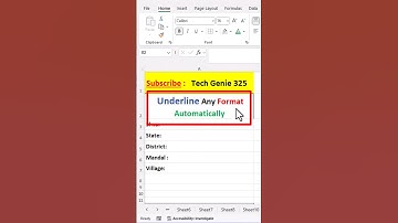 Excel Shortcut to Underline Any Blank Format in Seconds #excel #exceltips #ai #telugu #trendingshort