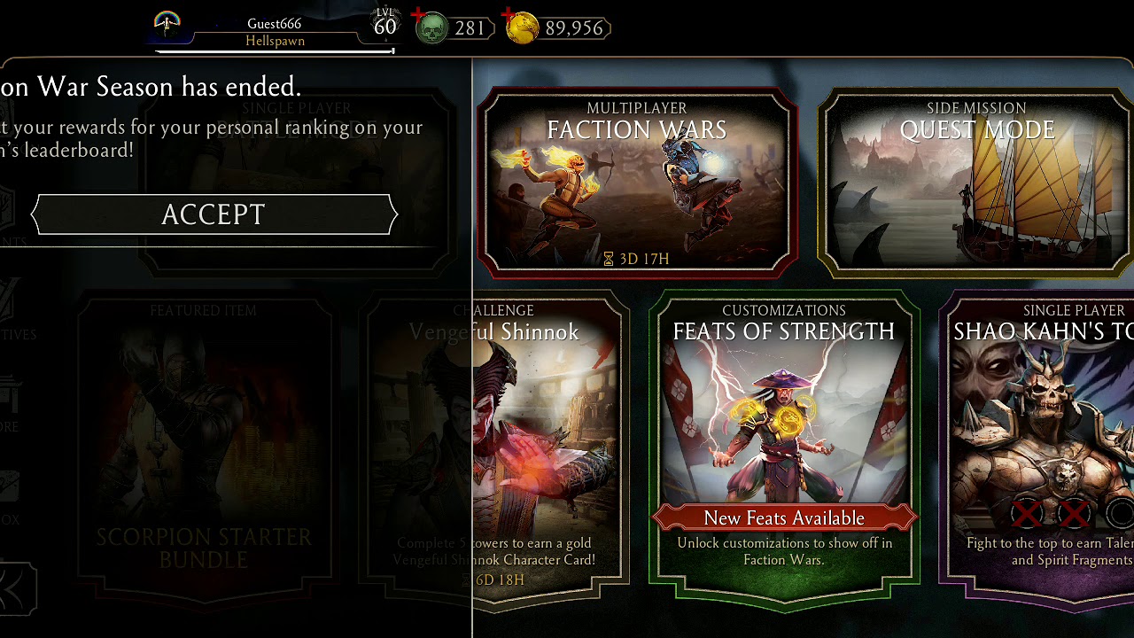 MKX Mobile FACTION WARS REWARD
