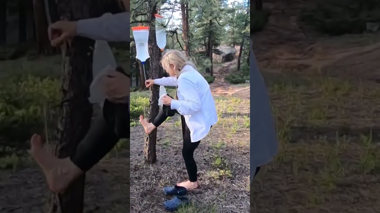 Hiker Trash Camp Shower on the Colorado Trail 