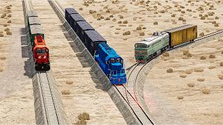 High Speed Train vs Impossible ZigZag Track 01 BeamNG drive  BeamNG Frenzy screenshot 5
