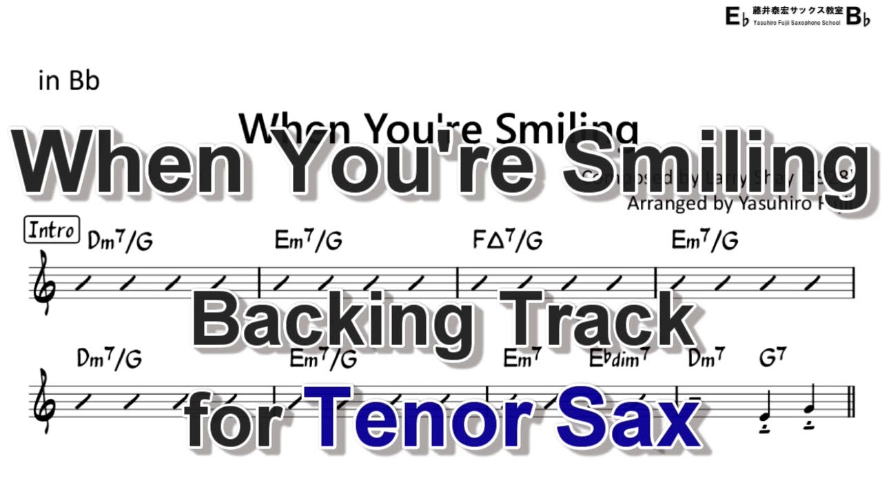 When You're Smiling Backing Track with Sheet Music for Tenor Sax