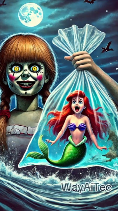 Moana And ariel Vs Anabel FightBattle #joker #deadpool #disney #elsa #ariel #moana #anabelle #shorts