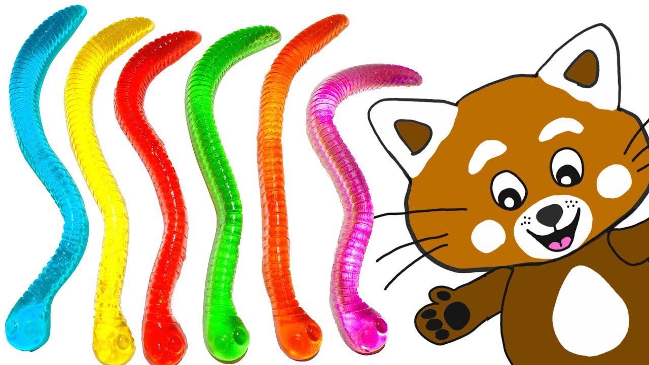 Pukkins gör roliga slime ormar - Lek och lär dig färger med roligt slime - Lek med oss