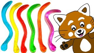 Pukkins Gör Roliga Slime Ormar - Lek Och Lär Dig Färger Med Roligt Slime - Lek Med Oss