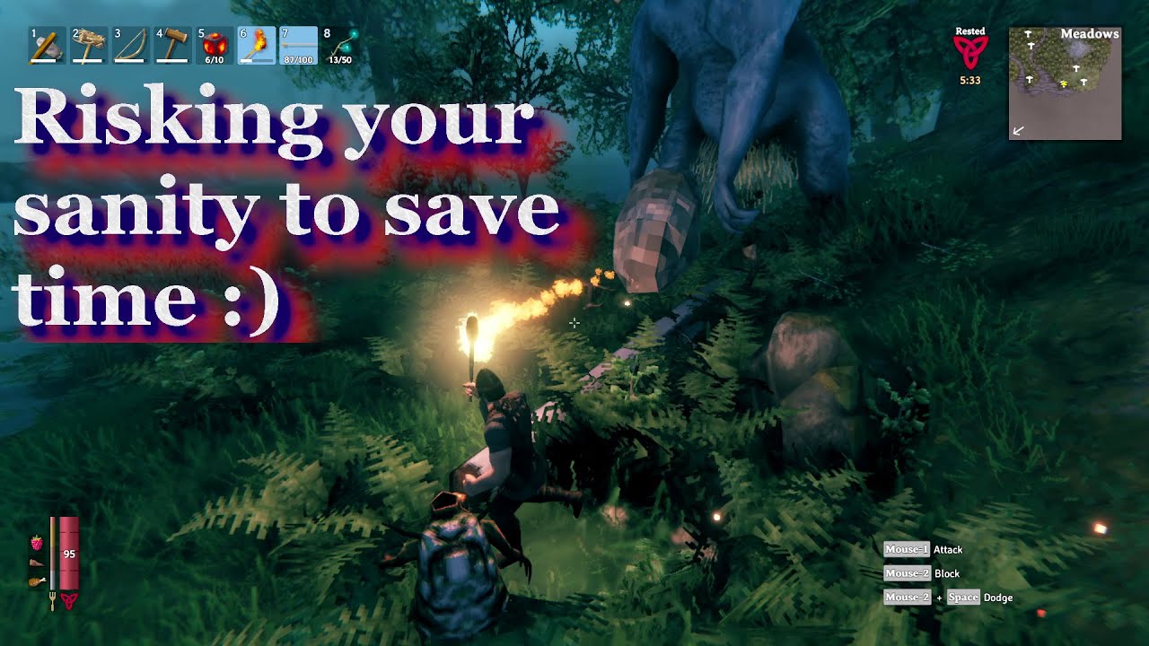 Valheim tips and tricks - Fastest way to get finewood bow Portals & Smelter - Black Forrest guide