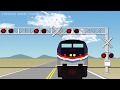 Railway crossing cartoon video of USA 【外国の踏切カンカンとアメリカの列車】