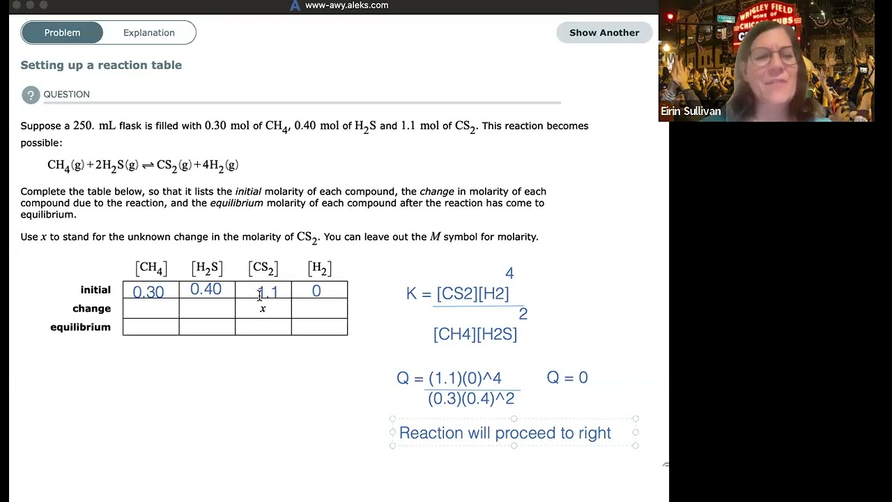 Setting up a Reaction Table