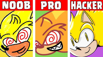 Redrawing Fleetway Sonic Chaos Nightmare NOOB vs PRO vs HACKER