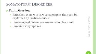 Somatoform Disorders