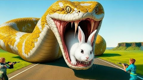Emergency Rescue Team Saves White Rabbit From Giant Python Attack 🐇🐍