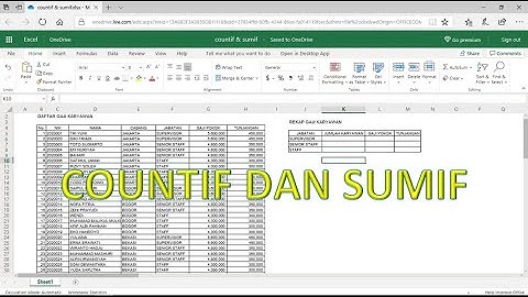 Cara Menggunakan Rumus Countif dan Sumif di Microsoft Excel