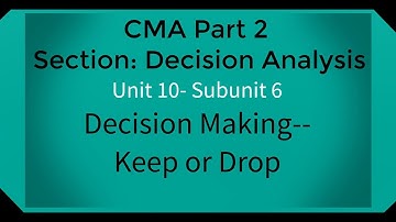 CMA part 2 Lec.  44 Unit 10 Subunit 6 Decision Making-- Keep or Droop