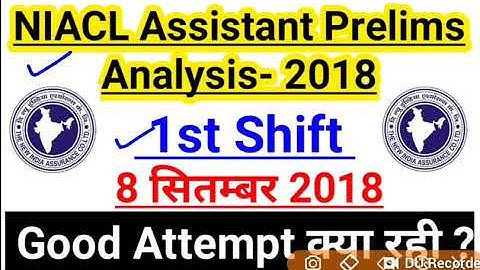 NIACL Assistant Prelims Exam Analysis 2018:8th September Shift-1