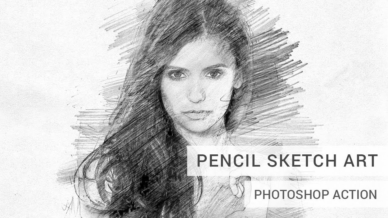 Pencil Sketch Art Photoshop Action Tutorial - YouTube