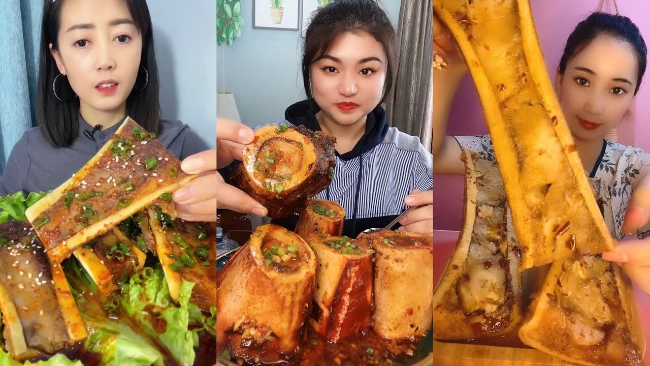 asmr mukbang bone marrow- thánh ăn tủy xương siêu cay - 牛骨髓, 牛肉の骨髄, 쇠고기 골수, गोजातीय अस्थि मज्जा #6