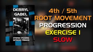 Hybrid Picking Spread Triads | Chapter 15 - 4th 5th Root Movement Progression Exercise Slow