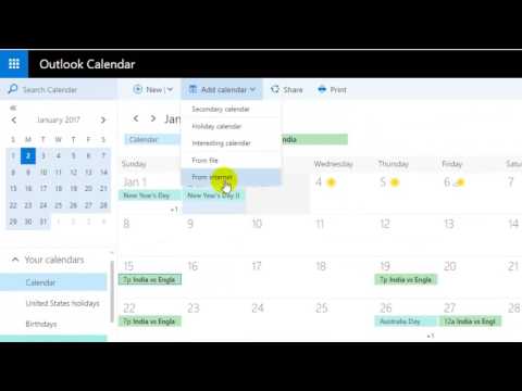 How to import ics calendar like Google in outlook webmail 365