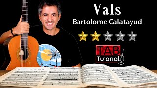 Vals by Bartolome Calatayud | Fingerstyle Guitar Tutorial   Sheet & Tab