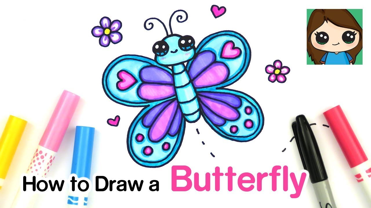 How to Draw a Butterfly Easy - YouTube