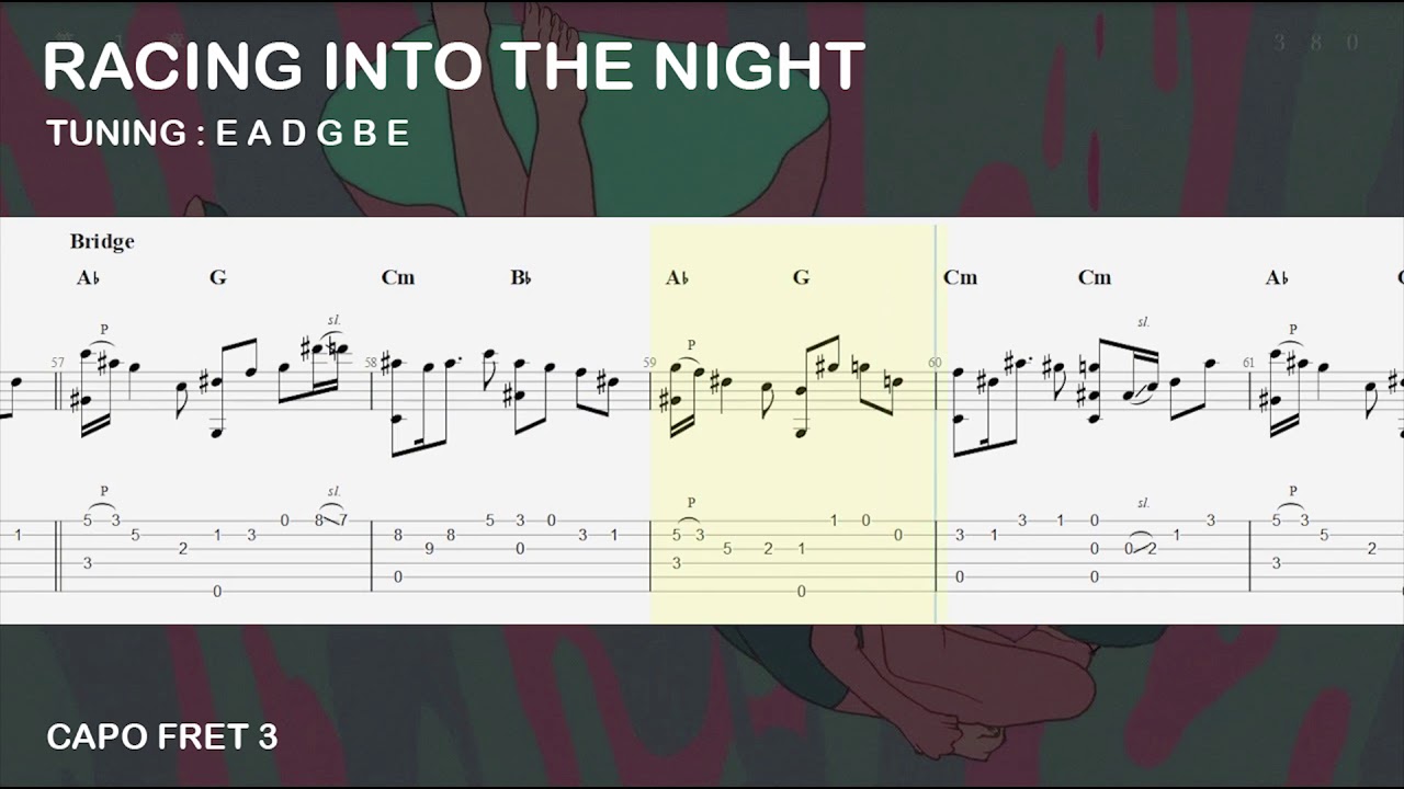 Yoasobi - Racing Into The Night Guitar Tab Full