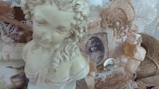 A glimpse of my craftroom Vintage items etagere