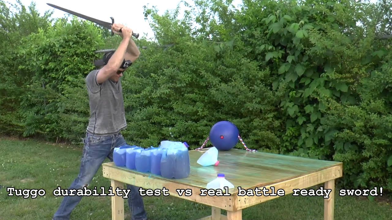 Tuggo water weighted dog toy VS battle ready sword (Durability test)