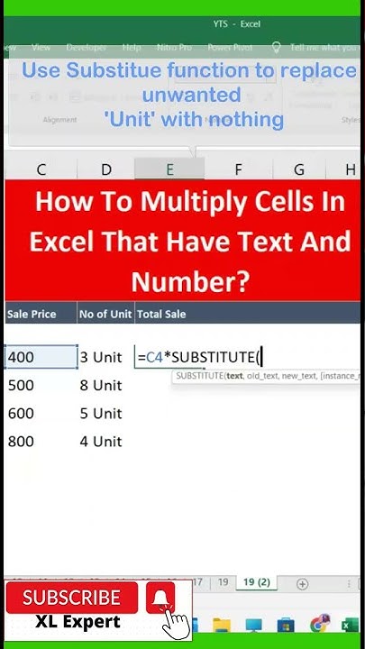 How to Multiply Cells in Excel That Have Text and Number? I XL Expert ...