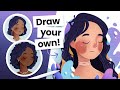 How to draw a colorful cartoon face  stepbystep tutorial