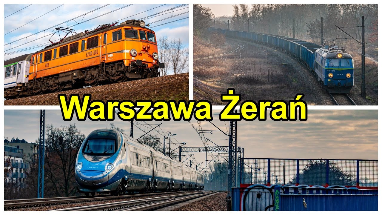 Pociągi w okolicach przystanku osobowego Warszawa Żerań