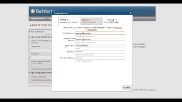 RefWorks: Creating A New Account