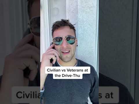 CIVILIANS VS VETERANS AT THE DRIVE THRU!! #SHORTS