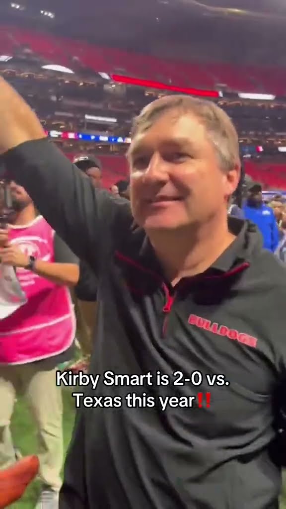 Kirby Smart celebrates his 2nd win vs. Texas this season ?