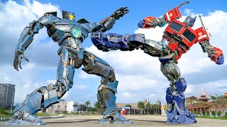 Optimus Prime vs Gipsy Danger Full Fight - Transformers x Pacific Rim | Paramount Pictures [HD]