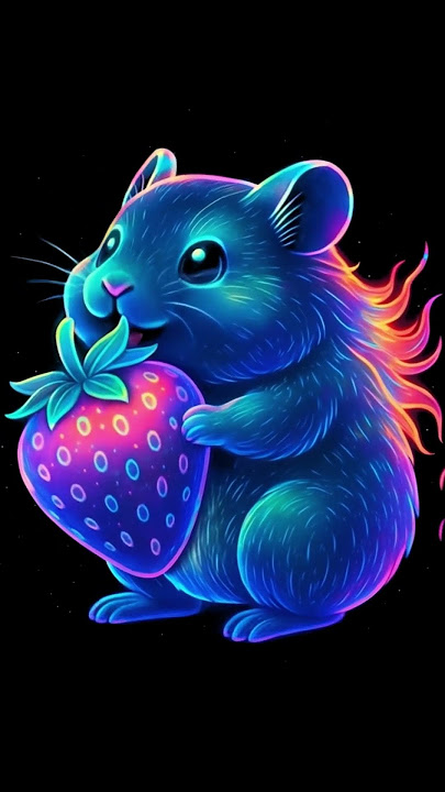 🦔 Cute Hologram Hedgehog Eating a Juicy Strawberry! | Adorable 3D Short for Kids