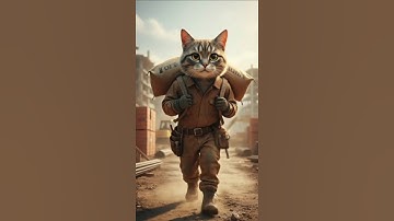 “The Journey of the Working Cat” 🐾।।cat short#catmusic #animation