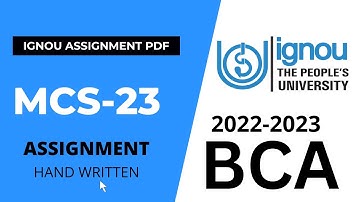 MCS-23 Handwritten Solved assignment 2022-23 || MCS-023 Solved Assignment