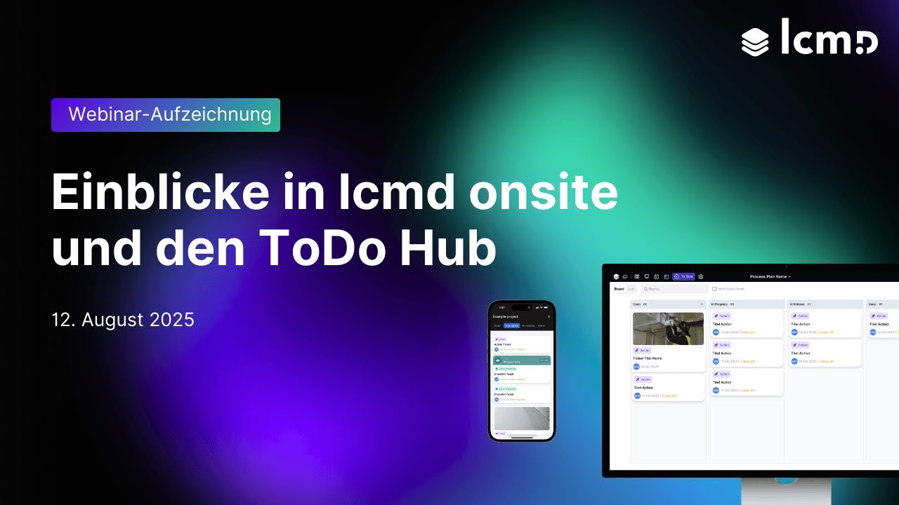 lcmd onsite App – KI-gestütztes Baustellenmanagement | Webinar-Aufzeichnung
