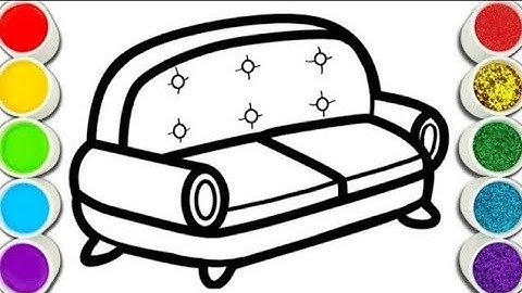 How to draw a Sofa | Sofa Drawing, Painting and Coloring for kids & Toddlers | Child art